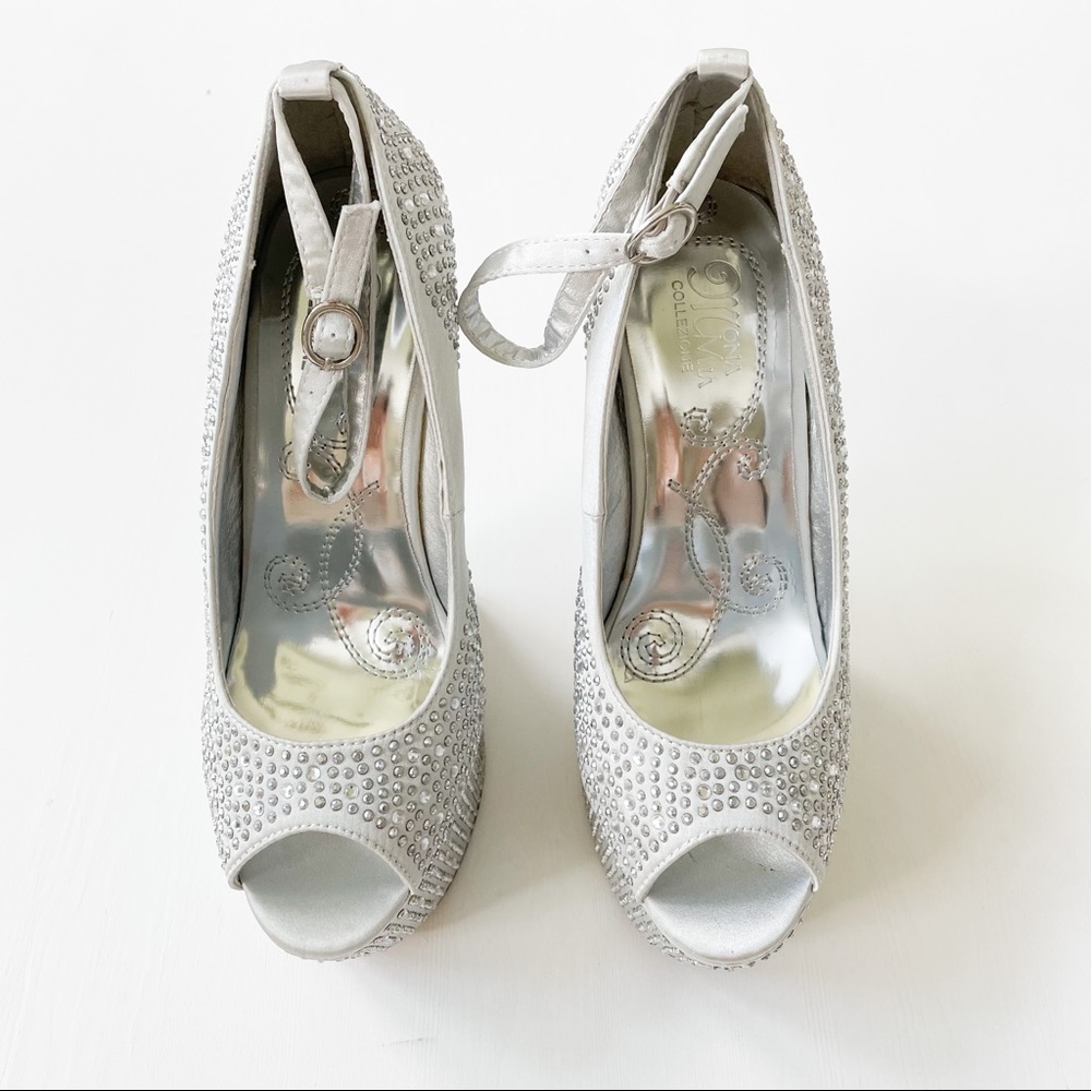 Mona Mia Silver Rhinestones Heels - Picture 4 of 10